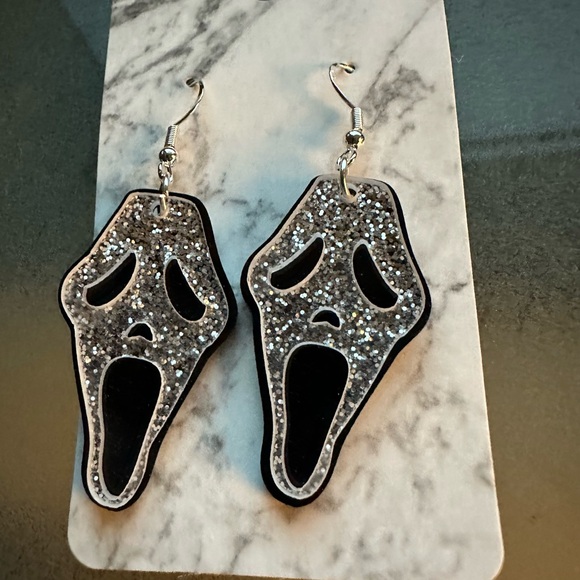 Scream Glitter Earrings - Picture 1 of 4